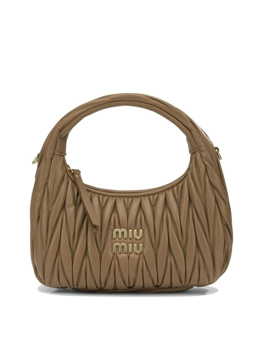 Miu Miu Wander Leather Tote Bag Brown